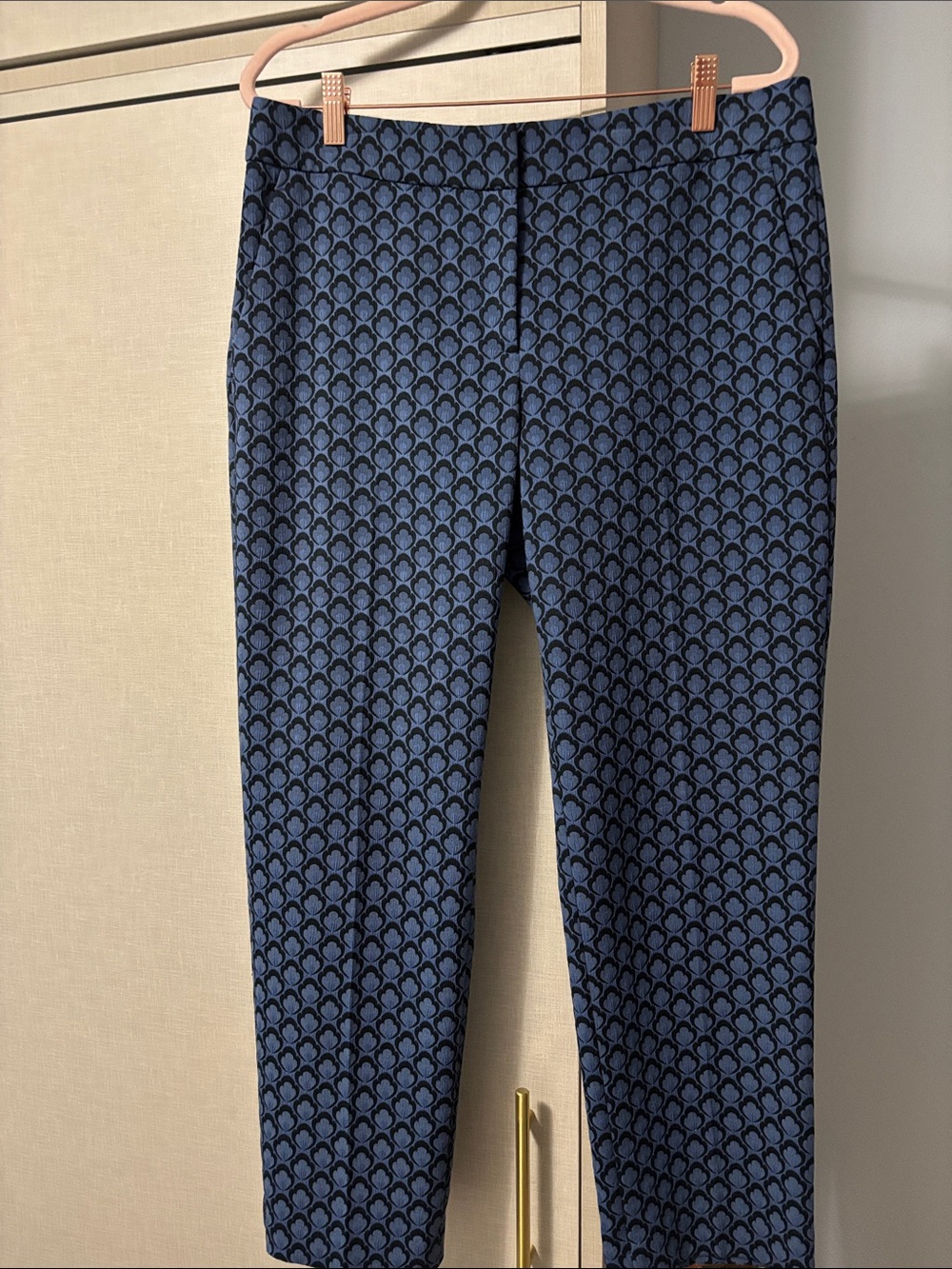Ann Taylor Kate fit Navy Geometric Print Slim Pants